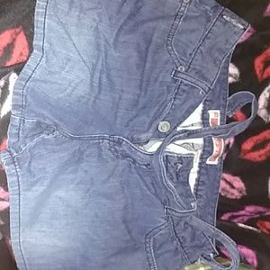 Loose fitting jean shorts